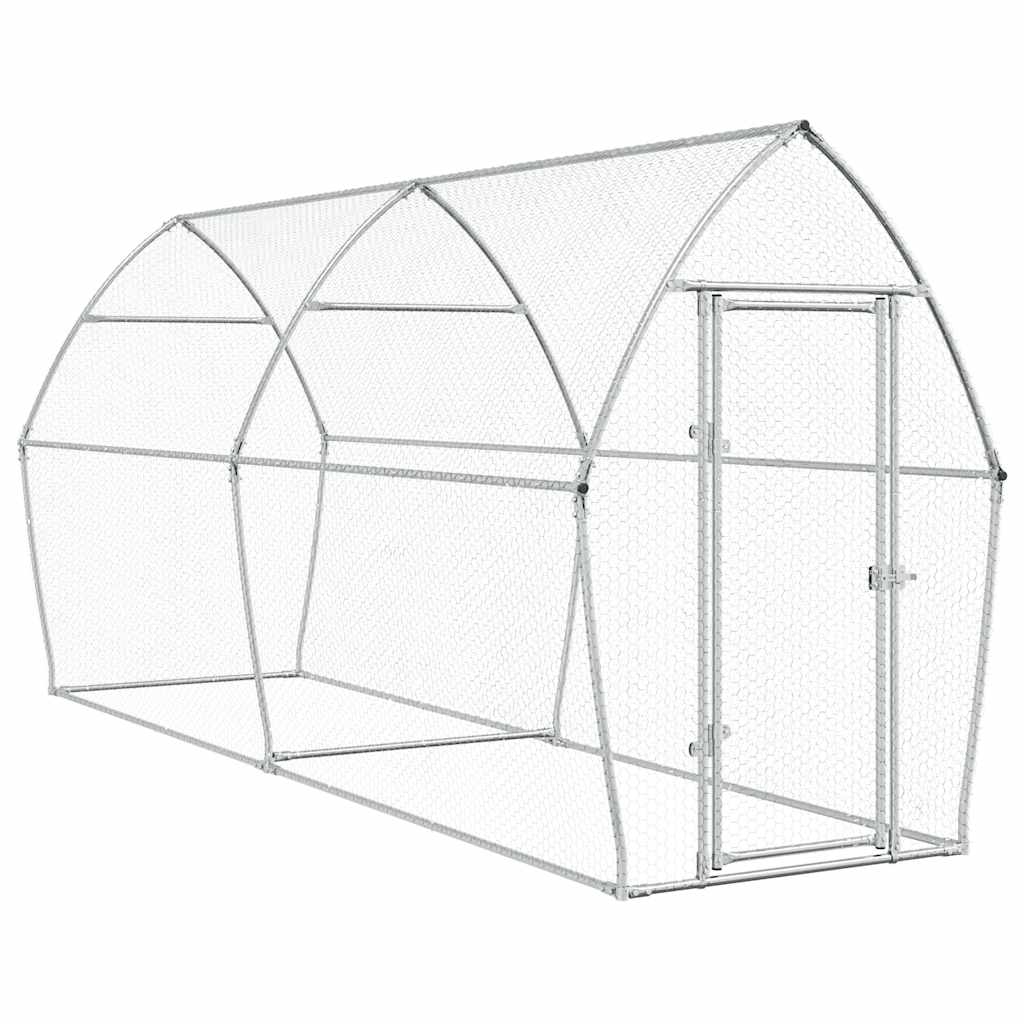 vidaXL Klec pro kuřata stříbrná 400 x 105 x 182 cm pozinkovaná ocel