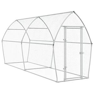 Klec pro kuřata stříbrná 400 x 105 x 182 cm pozinkovaná ocel - obrázek 2