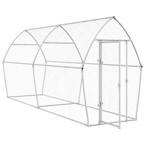 Klec pro kuřata stříbrná 400 x 105 x 182 cm pozinkovaná ocel - obrázek 3