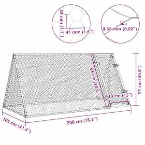 Klec pro kuřata stříbrná 200 x 105 x 91 cm pozinkovaná ocel - obrázek 10