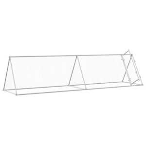 Klec pro kuřata stříbrná 400 x 105 x 91 cm pozinkovaná ocel - obrázek 3