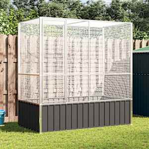 Voliera srebrna 210,5x107x212 cm jeklo