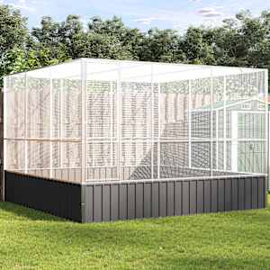 Voliera srebrna 311x307x212 cm jeklo