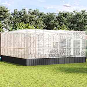 Voliera srebrna 418x414x212 cm jeklo