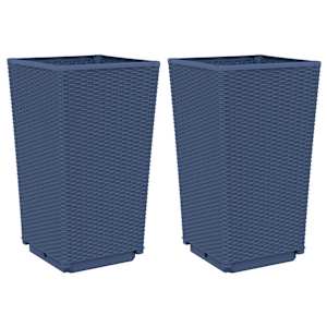 vidaXL aia taimekastid 2 tk, sinine hall, 32,5 x 32,5 x 57, PP
