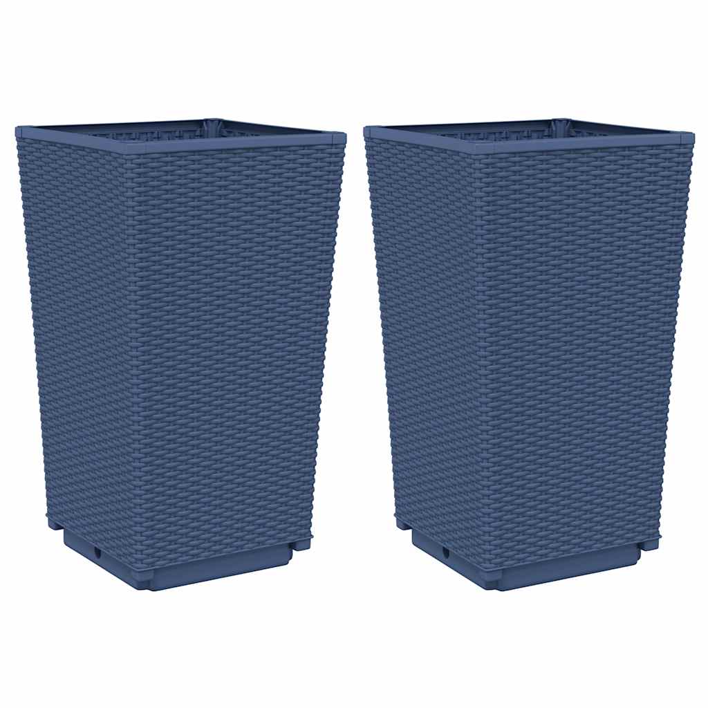 vidaXL Záhradné kvetináče 2 ks, modrosivé 32,5x32,5x57 cm, PP