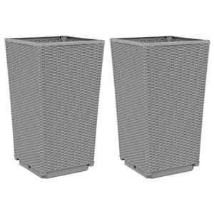 vidaXL aia taimekastid 2 tk, helehall, 32,5 x 32,5 x 57, PP