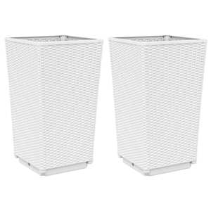 vidaXL aia taimekastid 2 tk, valge, 32,5 x 32,5 x 57 cm, PP