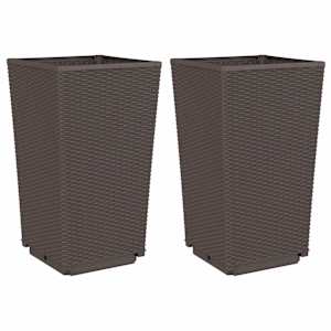 vidaXL aia taimekastid 2 tk, pruun, 32,5 x 32,5 x 57 cm, PP