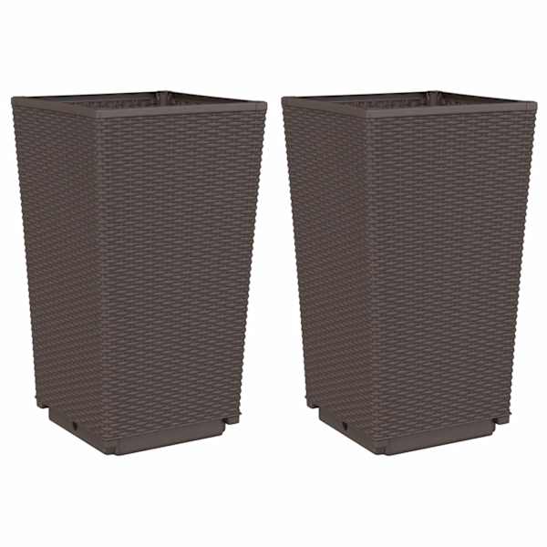 vidaXL aia taimekastid 2 tk, pruun, 32,5 x 32,5 x 57 cm, PP