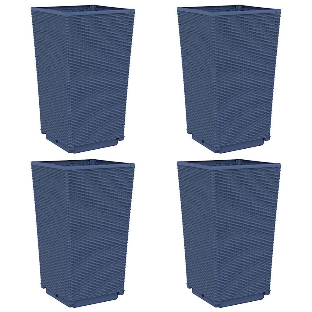 vidaXL Zahradní květináče 4 ks modrá šedá 32,5 x 32,5 x 57 cm PP