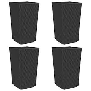 Zahradní květináče 4 ks černé 32,5 x 32,5 x 57 cm PP - obrázek 2