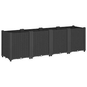 vidaXL aia taimekast, must, 160 x 40 x 53 cm, PP