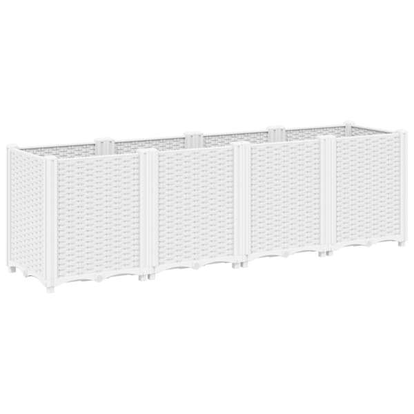 vidaXL aia taimekast, valge, 160 x 40 x 53 cm, PP