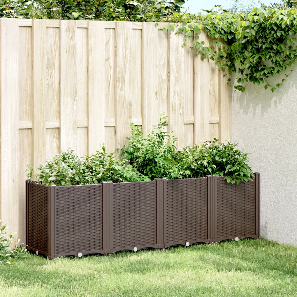 vidaXL plantekasse 160x40x53 cm PP brun