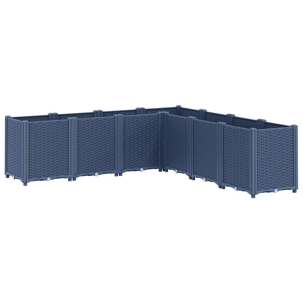 vidaXL Zahradní truhlík modrá šedá 160 x 160 x 53 cm PP