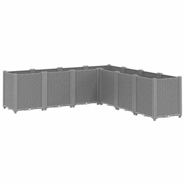 vidaXL aia taimekast, helehall, 160 x 160 x 53 cm, PP