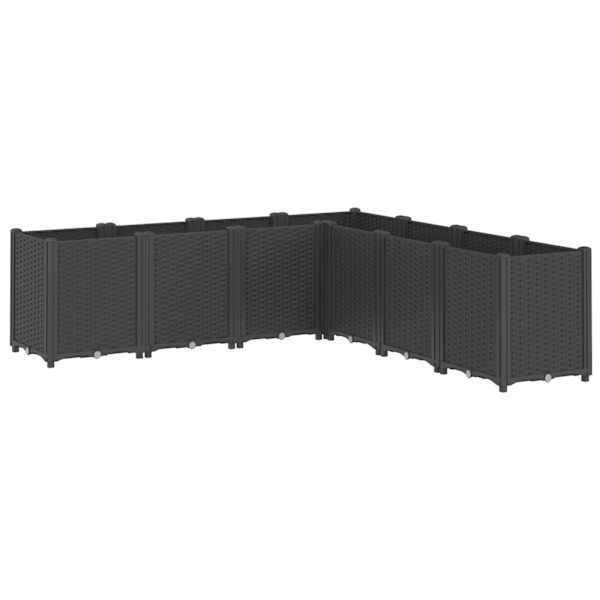 vidaXL aia taimekast, must, 160 x 160 x 53 cm, PP