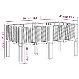 Zahradní truhlík s nohami bílý 80 x 40 x 42 cm PP - obrázek 7