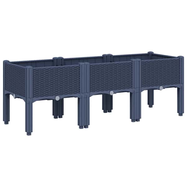 vidaXL jalgadega taimekast, sinine hall, 120 x 40 x 42 cm, PP