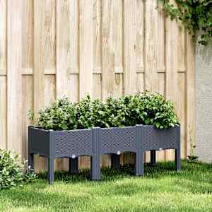 Cvetlično korito z nogami modro sivo 120x40x42 cm PP