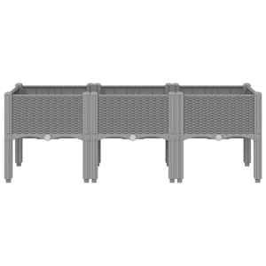 Zahradní truhlík s treláží světle šedý 120 x 40 x 42 cm PP - obrázek 3