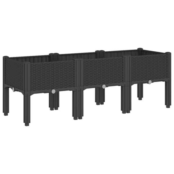 vidaXL jalgadega taimekast, must, 120 x 40 x 42 cm, PP