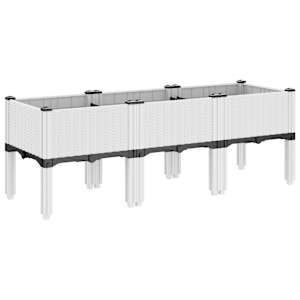 Zahradní truhlík s nohami bílý 120 x 40 x 42 cm PP - obrázek 5
