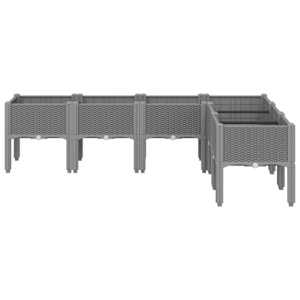 Zahradní truhlík s treláží světle šedý 160 x 120 x 42 cm PP - obrázek 3