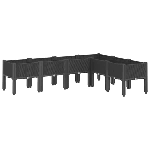 vidaXL jalgadega taimekast, must, 160 x 120 x 42 cm, PP