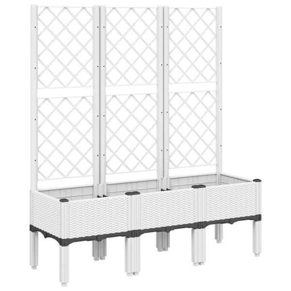 vidaXL v&otilde;rega taimekast, valge, 120x40x142 cm PP