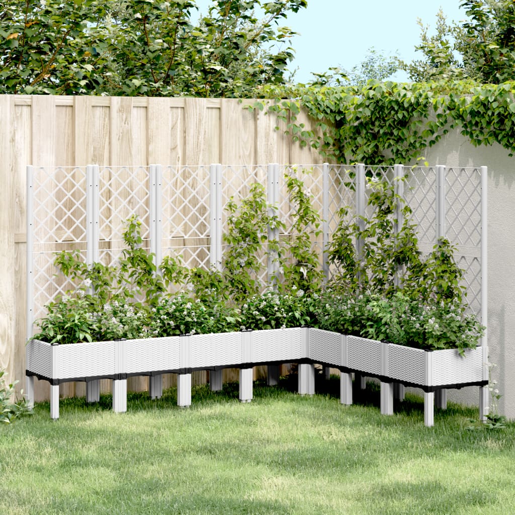 vidaXL plantekasse med espalier 200x160x142 cm PP hvid