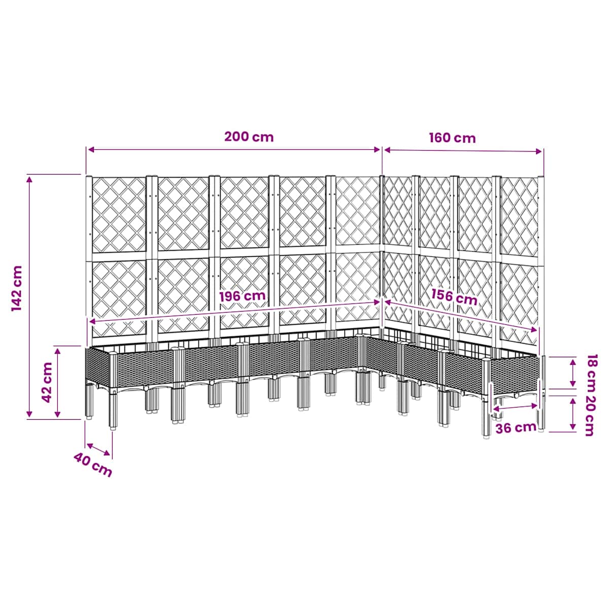 Plantekasse med espalier PP - Billede 8