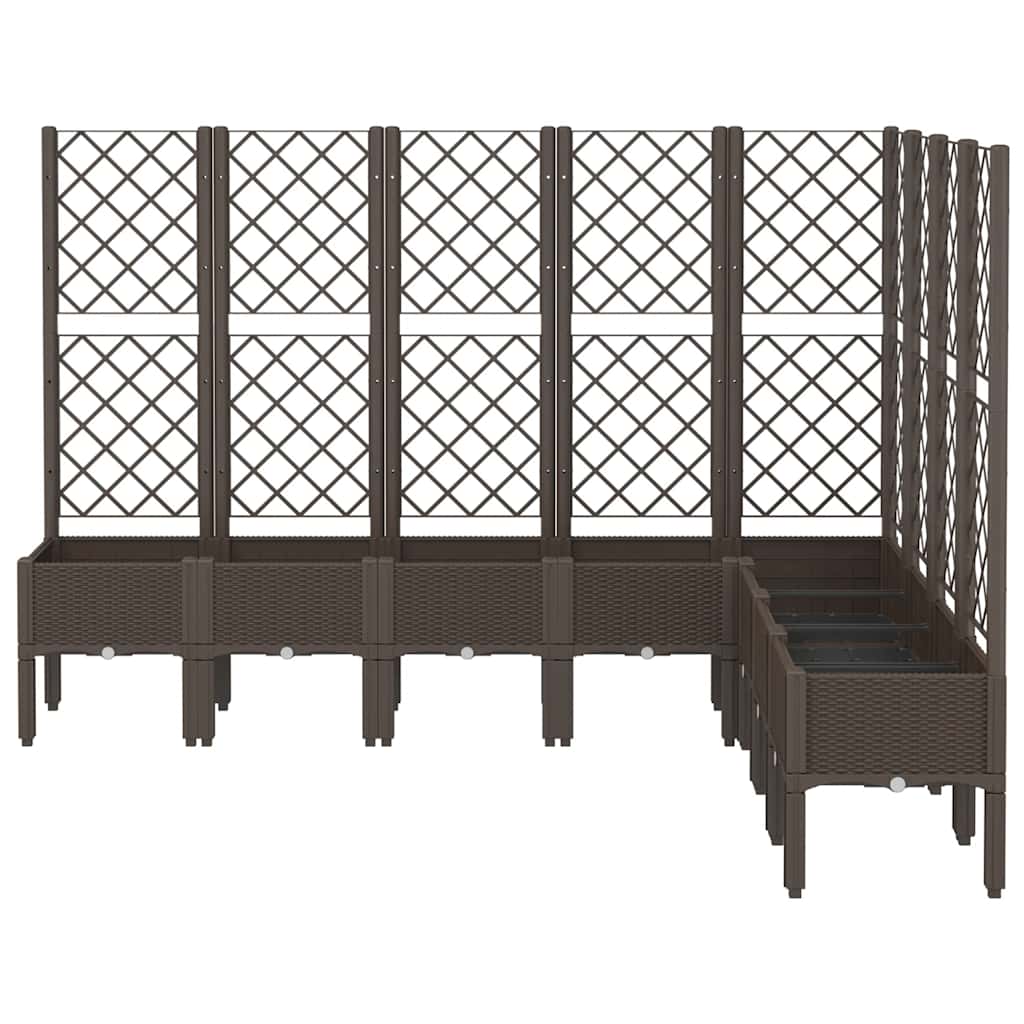 vidaXL Plantenbak met latwerk 200x160x142 cm polypropeen bruin afbeelding
