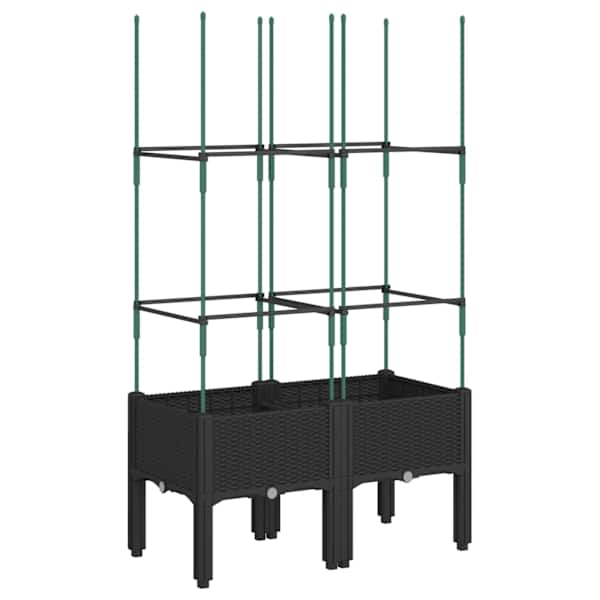 vidaXL v&otilde;rega taimekast, must, 80 x 40 x 142,5 cm, PP