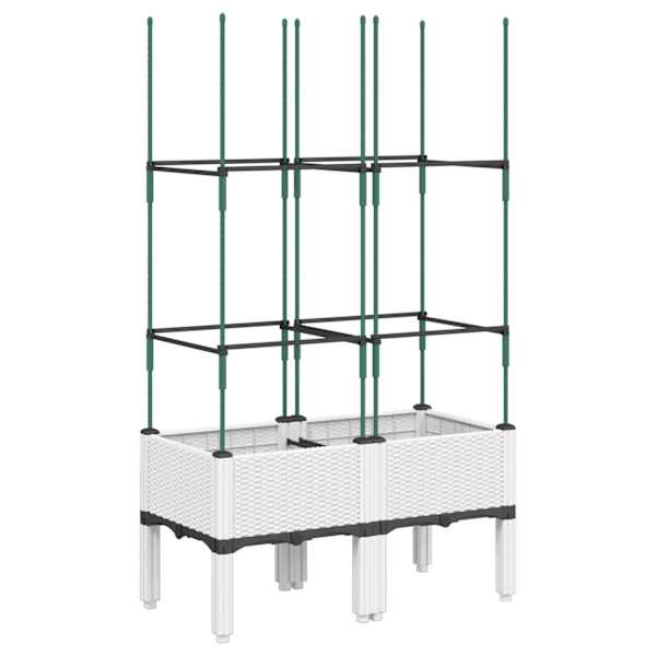 vidaXL v&otilde;rega taimekast, valge, 80x40x142,5 cm, PP