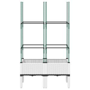 Zahradní truhlík s treláží bílý 80 x 40 x 142,5 cm PP - obrázek 3