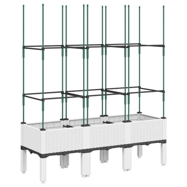 vidaXL v&otilde;rega taimekast, valge, 120 x 40 x 142,5 cm, PP