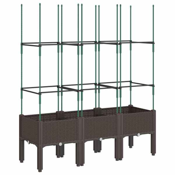 vidaXL v&otilde;rega taimekast, pruun, 120 x 40 x 142,5 cm, PP