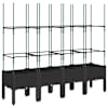 vidaXL v&otilde;rega taimekast, must, 160 x 40 x 142,5 cm, PP