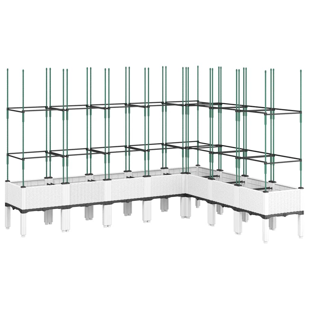 vidaXL Zahradní truhlík s treláží bílý 200 x 160 x 142,5 cm PP