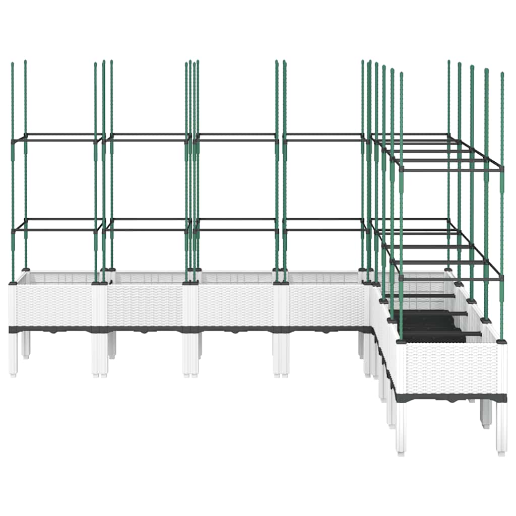 vidaXL Plantenbak met latwerk 200x160x142,5 cm polypropeen wit afbeelding