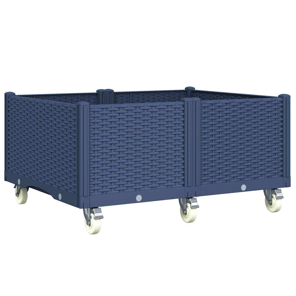 vidaXL Zahradní truhlík na kolečkách modrá šedá 100 x 80 x 54 cm PP