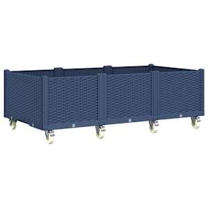 vidaXL ratastega taimekast, sinine hall, 150 x 80 x 54 cm, PP