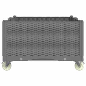Zahradní truhlík na kolečkách světle šedý 100 x 80 x 54 cm PP - obrázek 4