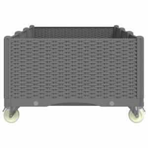 Zahradní truhlík na kolečkách světle šedý 150 x 80 x 54 cm PP - obrázek 4