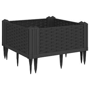 vidaXL vaiadega taimekast, must, 42,5x42,5x28,5 cm, PP