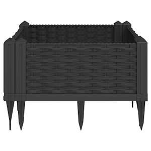Zahradní truhlík s kolíky černý 42,5 x 42,5 x 28,5 cm PP - obrázek 5
