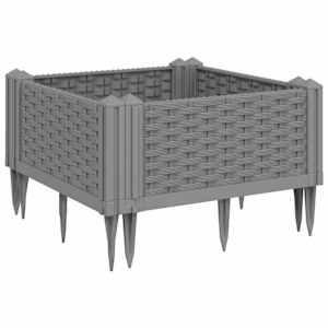 vidaXL vaiadega taimekast, helehall, 42,5x42,5x28,5 cm, PP