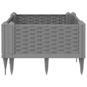 Zahradní truhlík s kolíky světle šedý 42,5 x 42,5 x 28,5 cm PP - obrázek 4